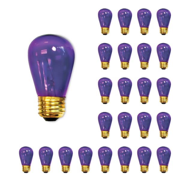Bulbrite 11-Watt S14 Transparent Purple Dimmable Incandescent Light Bulb, 25PK 861310 - main